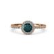 4 - Eleanor London Blue Topaz and Diamond Halo Engagement Ring 