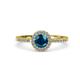 4 - Eleanor Blue and White Diamond Halo Engagement Ring 