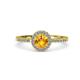 4 - Eleanor Citrine and Diamond Halo Engagement Ring 