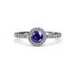 4 - Eleanor Iolite and Diamond Halo Engagement Ring 