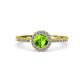 4 - Eleanor Peridot and Diamond Halo Engagement Ring 