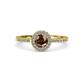 4 - Eleanor Smoky Quartz and Diamond Halo Engagement Ring 