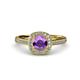 4 - Hain Amethyst and Diamond Halo Engagement Ring 