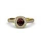 4 - Hain Red Garnet and Diamond Halo Engagement Ring 