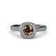 4 - Hain Smoky Quartz and Diamond Halo Engagement Ring 