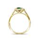 6 - Hain Emerald and Diamond Halo Engagement Ring 