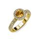 3 - Nora Citrine and Diamond Halo Engagement Ring 