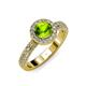 3 - Nora Peridot and Diamond Halo Engagement Ring 