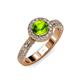 3 - Nora Peridot and Diamond Halo Engagement Ring 