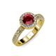 3 - Nora Ruby and Diamond Halo Engagement Ring 