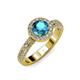 3 - Nora London Blue Topaz and Diamond Halo Engagement Ring 