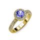 3 - Nora Tanzanite and Diamond Halo Engagement Ring 