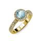 3 - Nora Aquamarine and Diamond Halo Engagement Ring 