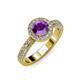 3 - Nora Amethyst and Diamond Halo Engagement Ring 