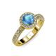3 - Nora Blue Topaz and Diamond Halo Engagement Ring 