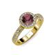 3 - Nora Rhodolite Garnet and Diamond Halo Engagement Ring 