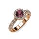 3 - Nora Rhodolite Garnet and Diamond Halo Engagement Ring 