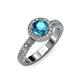 3 - Nora London Blue Topaz and Diamond Halo Engagement Ring 