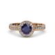 4 - Nora Blue Sapphire and Diamond Halo Engagement Ring 