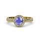 4 - Nora Tanzanite and Diamond Halo Engagement Ring 