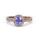 4 - Nora Tanzanite and Diamond Halo Engagement Ring 