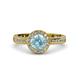 4 - Nora Aquamarine and Diamond Halo Engagement Ring 