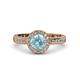 4 - Nora Aquamarine and Diamond Halo Engagement Ring 