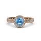 4 - Nora Blue Topaz and Diamond Halo Engagement Ring 