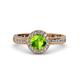 4 - Nora Peridot and Diamond Halo Engagement Ring 