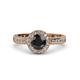 4 - Nora Black and White Diamond Halo Engagement Ring 