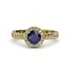 4 - Nora Blue Sapphire and Diamond Halo Engagement Ring 