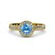 4 - Nora Blue Topaz and Diamond Halo Engagement Ring 