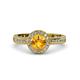 4 - Nora Citrine and Diamond Halo Engagement Ring 