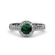 4 - Nora Emerald and Diamond Halo Engagement Ring 