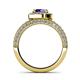 5 - Nora Iolite and Diamond Halo Engagement Ring 