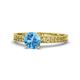 1 - Janina Classic Blue Topaz Solitaire Engagement Ring 