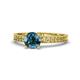 1 - Janina Classic Blue Diamond Solitaire Engagement Ring 