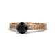1 - Janina Classic Black Diamond Solitaire Engagement Ring 