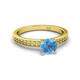 3 - Janina Classic Blue Topaz Solitaire Engagement Ring 