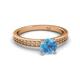 3 - Janina Classic Blue Topaz Solitaire Engagement Ring 