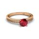 3 - Janina Classic Ruby Solitaire Engagement Ring 