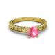 4 - Florian Classic 6.50 mm Round Pink Tourmaline Solitaire Engagement Ring 