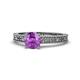 1 - Florian Classic 6.50 mm Round Amethyst Solitaire Engagement Ring 