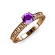 3 - Florian Classic 6.50 mm Round Amethyst Solitaire Engagement Ring 