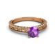 4 - Florian Classic 6.50 mm Round Amethyst Solitaire Engagement Ring 