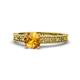 1 - Florian Classic 6.50 mm Round Citrine Solitaire Engagement Ring 