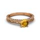 4 - Florian Classic 6.50 mm Round Citrine Solitaire Engagement Ring 