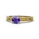 1 - Florian Classic 6.50 mm Round Iolite Solitaire Engagement Ring 