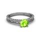 4 - Florian Classic 6.50 mm Round Peridot Solitaire Engagement Ring 