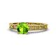 1 - Florian Classic 6.50 mm Round Peridot Solitaire Engagement Ring 